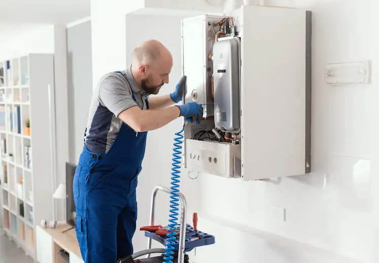 tecnico caldaie ripara uno scaldabagno elettrico in casa nelle Marche